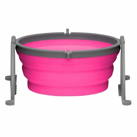 BELOVED Bella Roma Travel Dog Bowl, Pink - Medium BE3079447